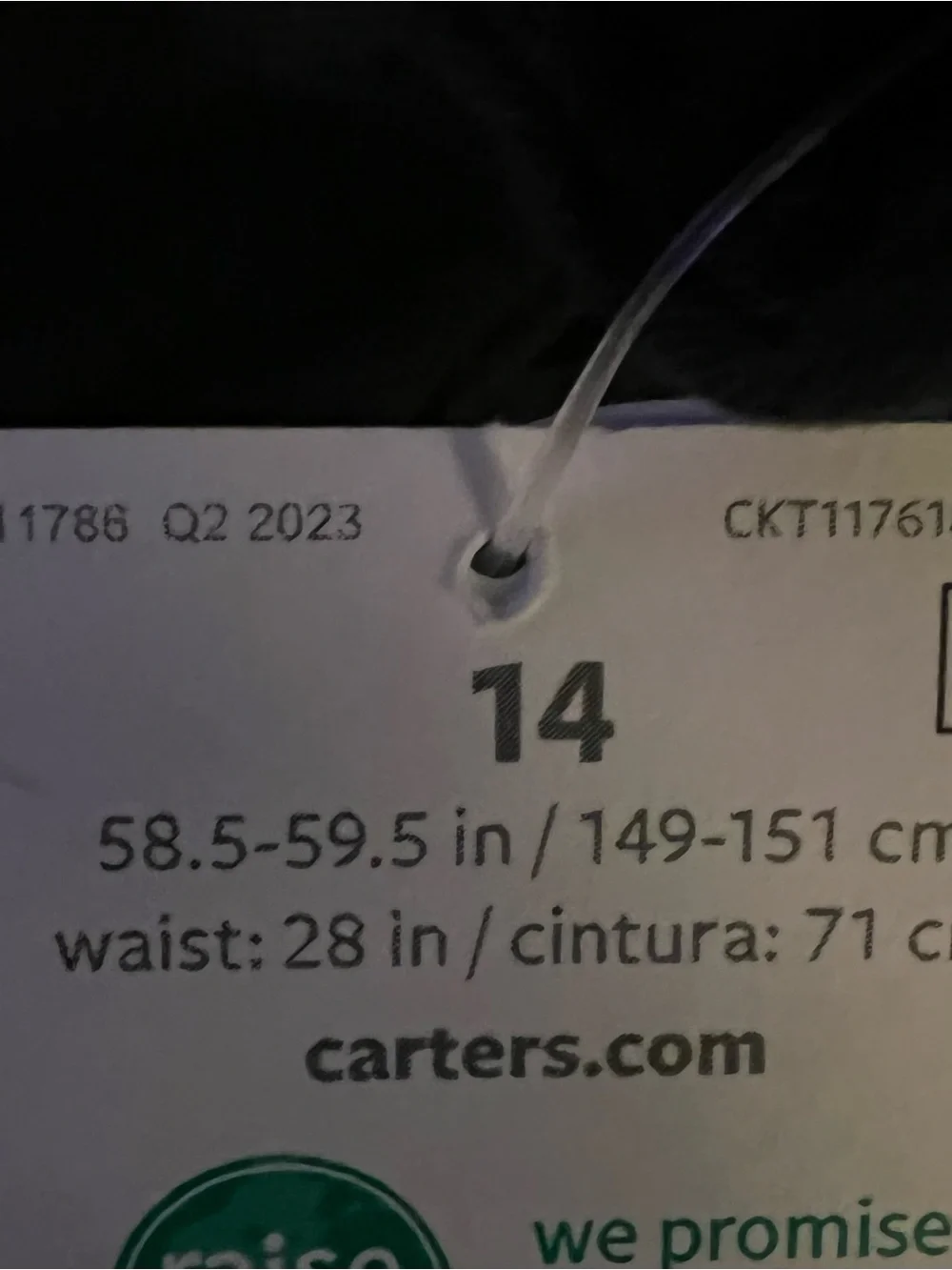 NWT Carter’s Kids Black Uniform Chino Pants Adjustable Waist Size 14/14A